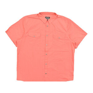 Gibson Trading Co Men 3X Coral Short Sleeve Western Pearl Snap Cotton Shirt